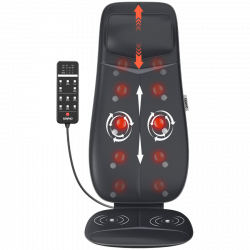 Perna de masaj Shiatsu RENPHO Neck & Back Massage Cushion - S-, 48W, 4 zone, 3 niveluri, Incalzire pana la 45°C, Reglabila, Telecomanda, Negru