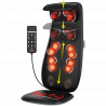 RENPHO Neck & Back Massage Cushion shiatsu masszázspárna – S-, 48 W, 4 zóna, 3 fokozat, 45 °C-ig fűthető, állítható, távirányítóval, fekete