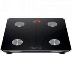RENPHO Elis 1 EU Smart Scale, Up to 180 kg, 13 Measurements, User Recognition, Unlimited Profiles, Mobile App, LED, Tempered Glass, Black