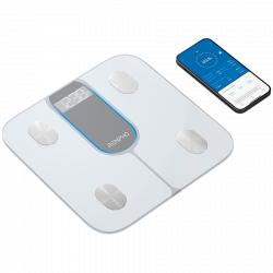 RENPHO Elis 1C Smart Scale, Up to 200 kg, 13 Measurements, LED Display, Mobile App, Tempered Glass, White