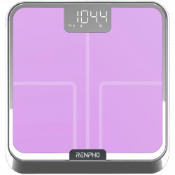 RENPHO Elis Chroma okosmérleg, 180 kg-ig, 13 mérési paraméter, LED, RGB, Wi-Fi, Bluetooth, 8 profil, felhasználófelismerés, mobilalkalmazás, USB-C, króm