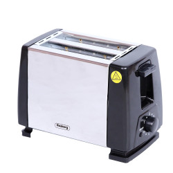 Тостер за хляб Rosberg R51440AS, 750W, 2 филии, Инокс/черен