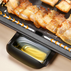 Swiss Haus Basel Premium SH-TP70 Teppanyaki Grill, 1800W, 70 x 23 cm, Ceramic Coating, Thermostat, Drip Pan, BPA- and PFAS-Free, Black