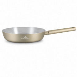 Tigaie wok cu capac Swiss Haus Speiez Castle SH-SCW28CH, 4,2 l, 28 cm, Acoperire ceramica Sapphire, pentru toate plitele inclusiv inductie, Sampanie
