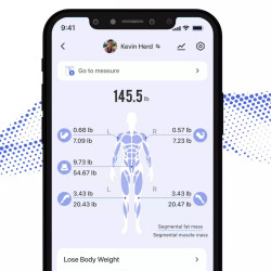 RENPHO MorphoScan Body Composition Scale, Up to 180 kg, 50 Metrics, 8 Bioimpedance Sensors, Body Segment Analysis, Syncs with Mobile Apps, USB-C, Black/Silver