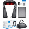 Преносим шиацу масажор RENPHO U-Neck Go, 24W, 8 глави, 2 посоки, 3 интензитета, Загряване до 45°C, PU кожа+дишаща материя, Черен