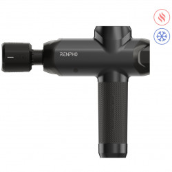 RENPHO Power+ Massage Gun, 15W, 150 min, 6 speeds, 1,850–2,600 rpm, 4 cooling/heating settings, Timer, Touchscreen, Bluetooth, Black