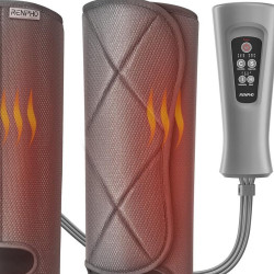 RENPHO Foot & Calf Air Massager, 24W, Heating, 3 Intensity Levels, Massage Modes, Memory, Heat Indicator, Safety Features, Gray