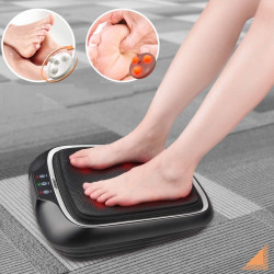 RENPHO Shiatsu Home Foot Sole Massager, 30W, 6 heads, 18 pressure points, 2 speeds, Heat function, Adjustable tilt and height, Washable cover, Black