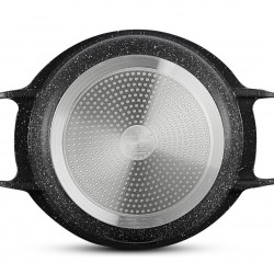 Swiss Haus SH-MC24B fazék, 4,3 l, 24 cm, Sapphire kerámia bevonat, sütőben 220 °C-ig használható, indukciós főzőlapon is használható, fekete