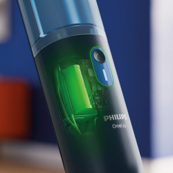 Mop electric Philips OneUp 3000 XV3101/01, 50 min, 50 m², 312/270 ml, Cap rotativ la 360°, Indicator LED, Incarcare USB-C, Albastru