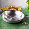 Kinghoff KH 2020 Frying Pan, 28 cm, Stainless Steel - 21CT, Suitable for Heavy-Duty and Professional Use, Oven-Safe up to 240°C, Induction-Compatible, Silver