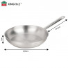 Tigaie Kinghoff KH 2020, 28 cm, Otel inoxidabil - 21CT, Uz casnic si profesional, Cuptor pana la 240°C, Toate plitele inclusiv inductie, Argintiu