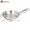 Kinghoff KH 2019 Frying Pan, Stainless Steel - 21CT, 24 cm, Suitable for heavy-duty and professional use, Oven-safe up to 240°C, Induction-compatible, Silver