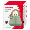 Ceainic cu fluier Klausberg KB 9062, 2,5 l, Otel inoxidabil, Maner care nu se incalzeste, Toate plitele inclusiv inductie, Verde