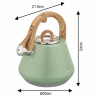 Ceainic cu fluier Klausberg KB 9062, 2,5 l, Otel inoxidabil, Maner care nu se incalzeste, Toate plitele inclusiv inductie, Verde