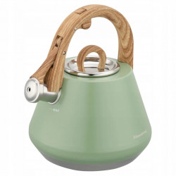 Ceainic cu fluier Klausberg KB 9062, 2,5 l, Otel inoxidabil, Maner care nu se incalzeste, Toate plitele inclusiv inductie, Verde