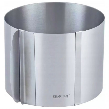 Kinghoff KH 1792 Adjustable Pastry Mold, 16–30 cm, Stainless Steel, Satin Finish, Silver