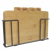 Set 4 tocatoare cu suport Kinghoff KH 2010, 28,5 x 20 cm, Marcaj, Bambus, Maro/Negru