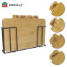 Σετ 4 ξύλινων σανίδων κοπής με βάση Kinghoff KH 2010, 28,5 × 20 εκ., με επιγραφές, από μπαμπού, μαύρες