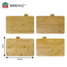 Σετ 4 ξύλινων σανίδων κοπής με βάση Kinghoff KH 2010, 28,5 × 20 εκ., με επιγραφές, από μπαμπού, μαύρες