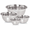 4 darabos Kinghoff KH 2059 keverő- és tálalóedény-készlet, 18–26 cm, rozsdamentes acél, széles perem, ezüst színű
