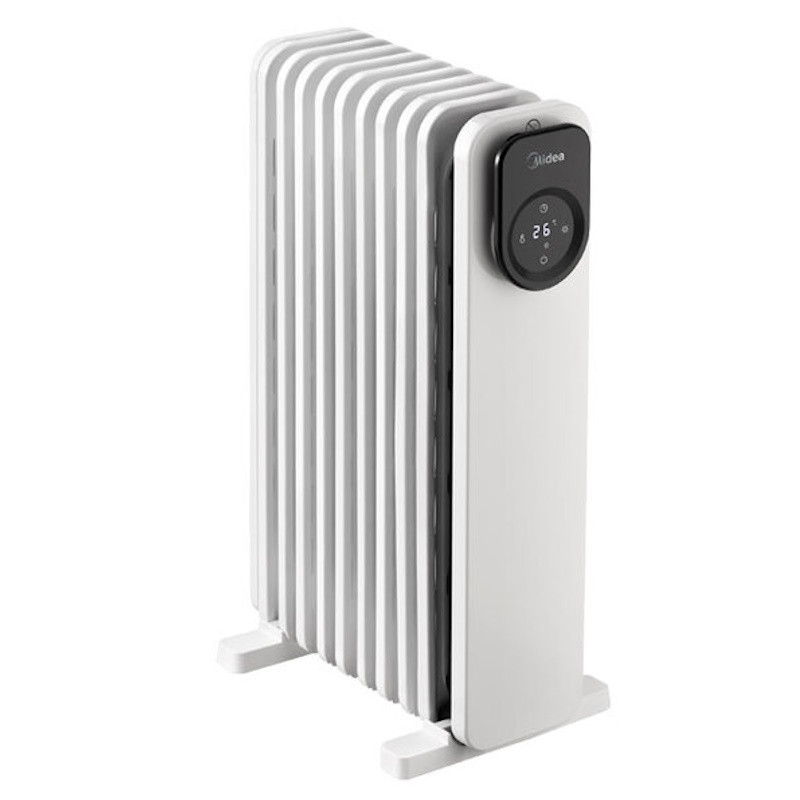 Calorifer cu ulei Midea MHO2009RCPW, 2000 W, 20 m², 9 elementi, 3 trepte, Afisa LED, Timer, Alb