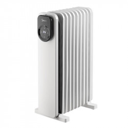 Θερμαντικό σώμα με λάδι Midea MHO2009RCPW, 2000 W, 20 м2, 9 πτερύγια, 3 επίπεδα θέρμανσης, οθόνη LED, χρονοδιακόπτης, λευκό