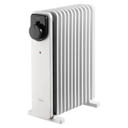 Calorifer cu ulei Midea MHO2311MCPW, 2300 W, 20 m², 11 elemenți, 3 trepte, Termostat manual, cronometru, Alb