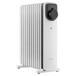 Midea MHO2311MCPW Oil-Filled Radiator, 2300W, 20 m², 11 fins, 3 settings, Manual Thermostat, Timer, White
