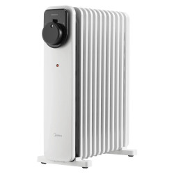 Midea MHO2311MCPW Oil-Filled Radiator, 2300W, 20 m², 11 fins, 3 settings, Manual Thermostat, Timer, White