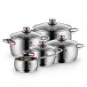 Set de oale WMF Quality One 3201112133, 9 piese, Otel inoxidabil Cromargan, Cuptor pana la 250°C, Baza TransTherm, Toate plitele inclusiv inductie, Argintiu