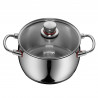 Комплект тенджери WMF Quality One 3201112133, 9 части, Cromargan неръждаема стомана, Фурна до 250°C, TransTherm основа, Индукция, Сребрист