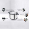 Set de oale Zwilling Simplify 66870-005-0, 9 piese, Fund Sigma Classic+, Otel inoxidabil 18/10, Toate plitele inclusiv inductie, Argintiu