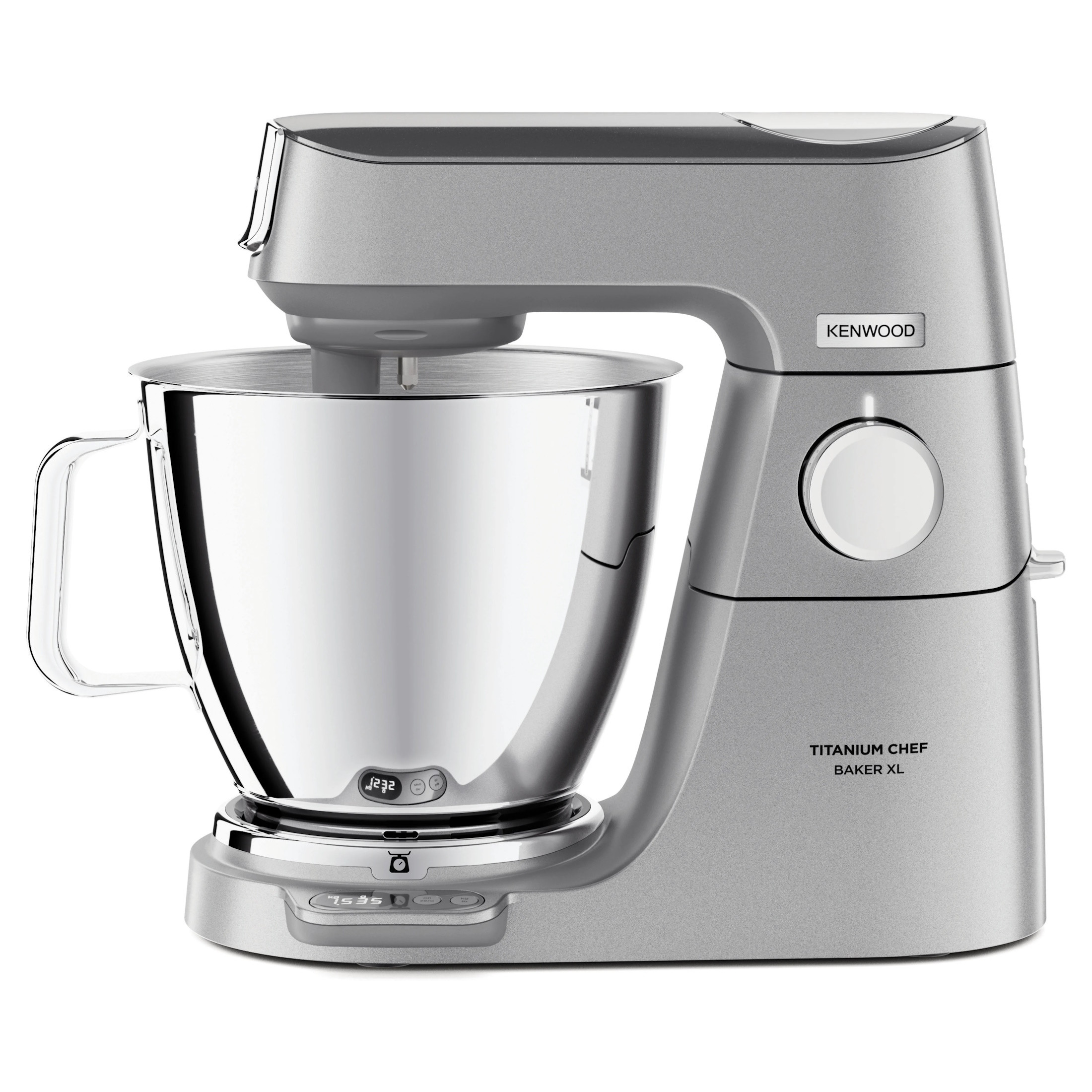 Планетарен миксер Kenwood Chef Baker XL KVL85.004SI, 1200 W, 2 купи 5/7 л, Електронно управление, Пулс, EasyWeigh™, Сребрист