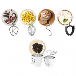 Mixer planetar Kenwood Chef Baker XL KVL85.004SI, 1200 W, 2 boluri de 5/7 l, Comanda electronica, Functie pulse, EasyWeigh™, Argintiu