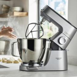 Mixer planetar Kenwood Chef Baker XL KVL85.004SI, 1200 W, 2 boluri de 5/7 l, Comanda electronica, Functie pulse, EasyWeigh™, Argintiu