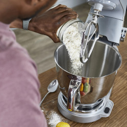 Mixer planetar Kenwood Chef Baker XL KVL85.004SI, 1200 W, 2 boluri de 5/7 l, Comanda electronica, Functie pulse, EasyWeigh™, Argintiu