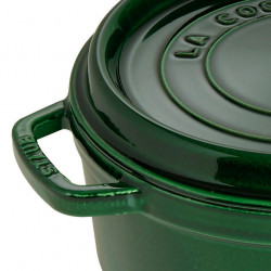 Χυτοσίδηρη κατσαρόλα Staub La Cocotte 40509-361-0, 6,7 λ, 28 εκ, -20 °C έως 260 °C, Σμάλτο, Καπάκι με αντιολισθητική επιφάνεια, Για επαγωγικές εστίες, Πράσινο