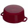 Χυτοσίδηρη κατσαρόλα Staub La Cocotte 40502-278-0, 6,7 λίτρα, 28 εκ., -20 °C έως 260 °C, σμάλτο, καπάκι με αντισταγόνική επιφάνεια, κατάλληλη για επαγωγικές εστίες, μπορντό