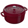 Χυτοσίδηρη κατσαρόλα Staub La Cocotte 40502-278-0, 6,7 λίτρα, 28 εκ., -20 °C έως 260 °C, σμάλτο, καπάκι με αντισταγόνική επιφάνεια, κατάλληλη για επαγωγικές εστίες, μπορντό