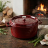 Чугунена тенджера Staub La Cocotte 40502-278-0, 6.7 л, 28 см, -20°C До 260°C, Емайл, Капак с капкова структура, Индукция, Бордо