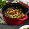 Staub La Cocotte Cast Iron Pot 40502-278-0, 6.7 L, 28 cm, -20°C to 260°C, Enamel, Lid with Droplet Pattern, Induction, Bordeaux