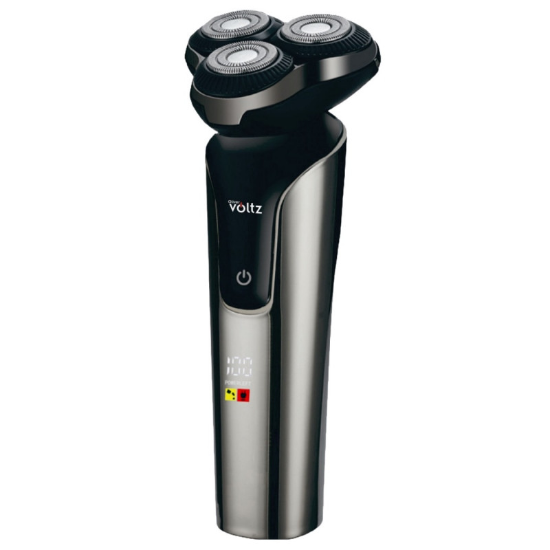 Oliver Voltz OV51814D Rechargeable Electric Shaver, 5W, 60 min, Floating Shaving System with Three Heads, LCD Display, 1200mAh, Type-C, Silver/Black