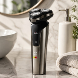 Oliver Voltz OV51814D Rechargeable Electric Shaver, 5W, 60 min, Floating Shaving System with Three Heads, LCD Display, 1200mAh, Type-C, Silver/Black