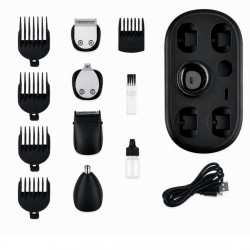 Oliver Voltz OV51810T 5-in-1 Hair Clipper, 5W, 90 min, 7,300 rpm, LCD Display, Stand, Black/Blue