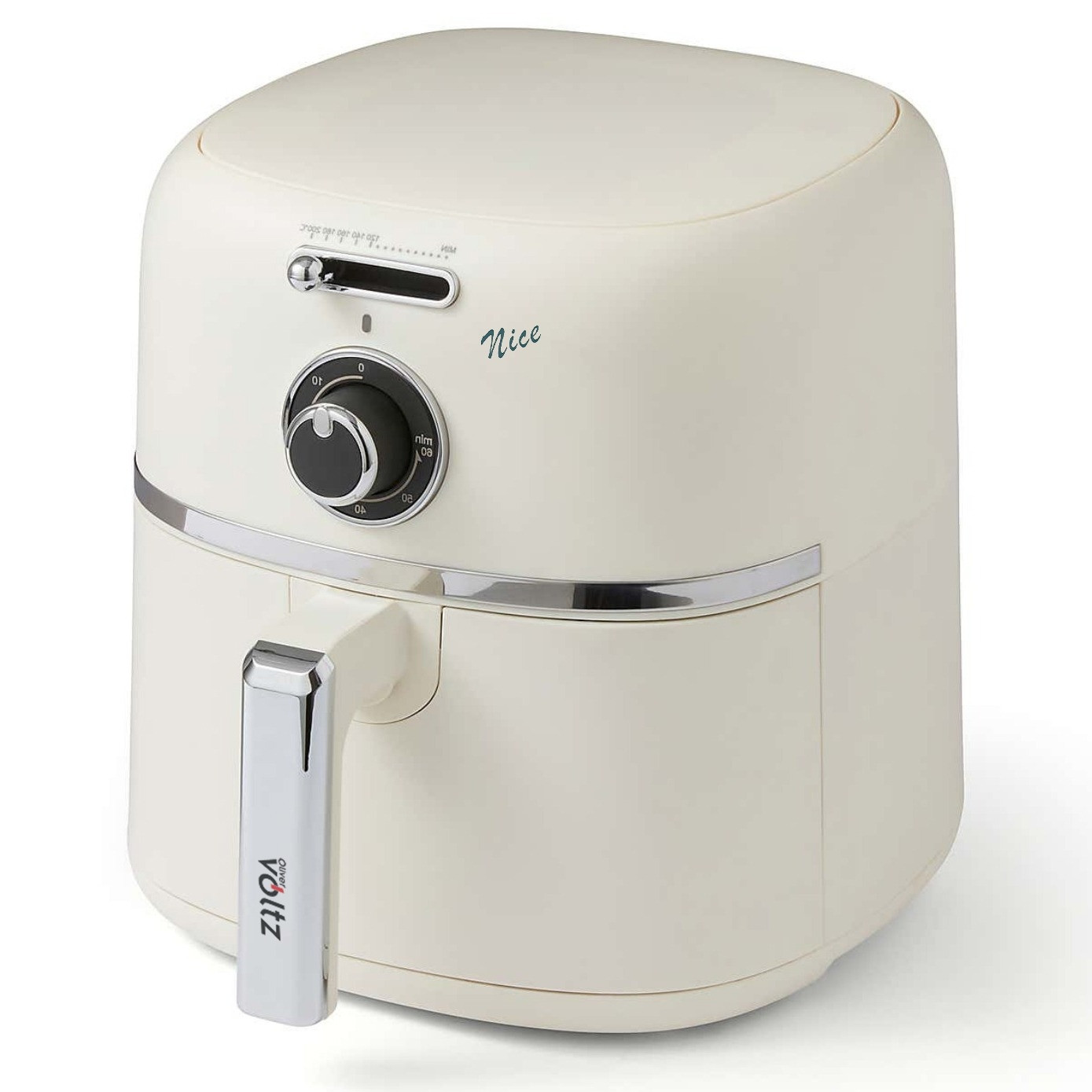 Friteuza cu aer cald Oliver Voltz Nice OV51980PR, 1500 W, 4,2 l, 60-200°C, Timer 60 min, Strat antiaderent, Crem