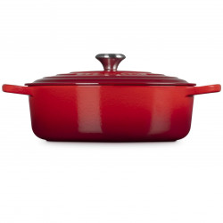Le Creuset Cast Iron Roasting Pan 21179300602430, 30 cm, 6.2 L, Tight-fitting lid to lock in flavors, Oven-safe up to 260°C, Induction-compatible, Red