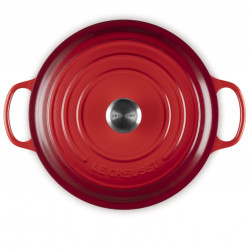 Le Creuset Cast Iron Roasting Pan 21179300602430, 30 cm, 6.2 L, Tight-fitting lid to lock in flavors, Oven-safe up to 260°C, Induction-compatible, Red