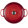 Tigaie din fonta Le Creuset 21179300602430, 30 cm, 6,2 l, Capac etans pentru pastrarea aromelor, Cuptor pana la 260°C, Toate plitele inclusiv inductie, Rosu
